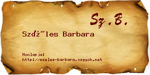 Széles Barbara névjegykártya