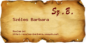 Széles Barbara névjegykártya