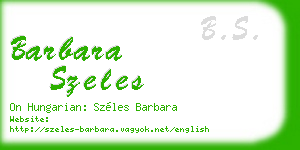 barbara szeles business card